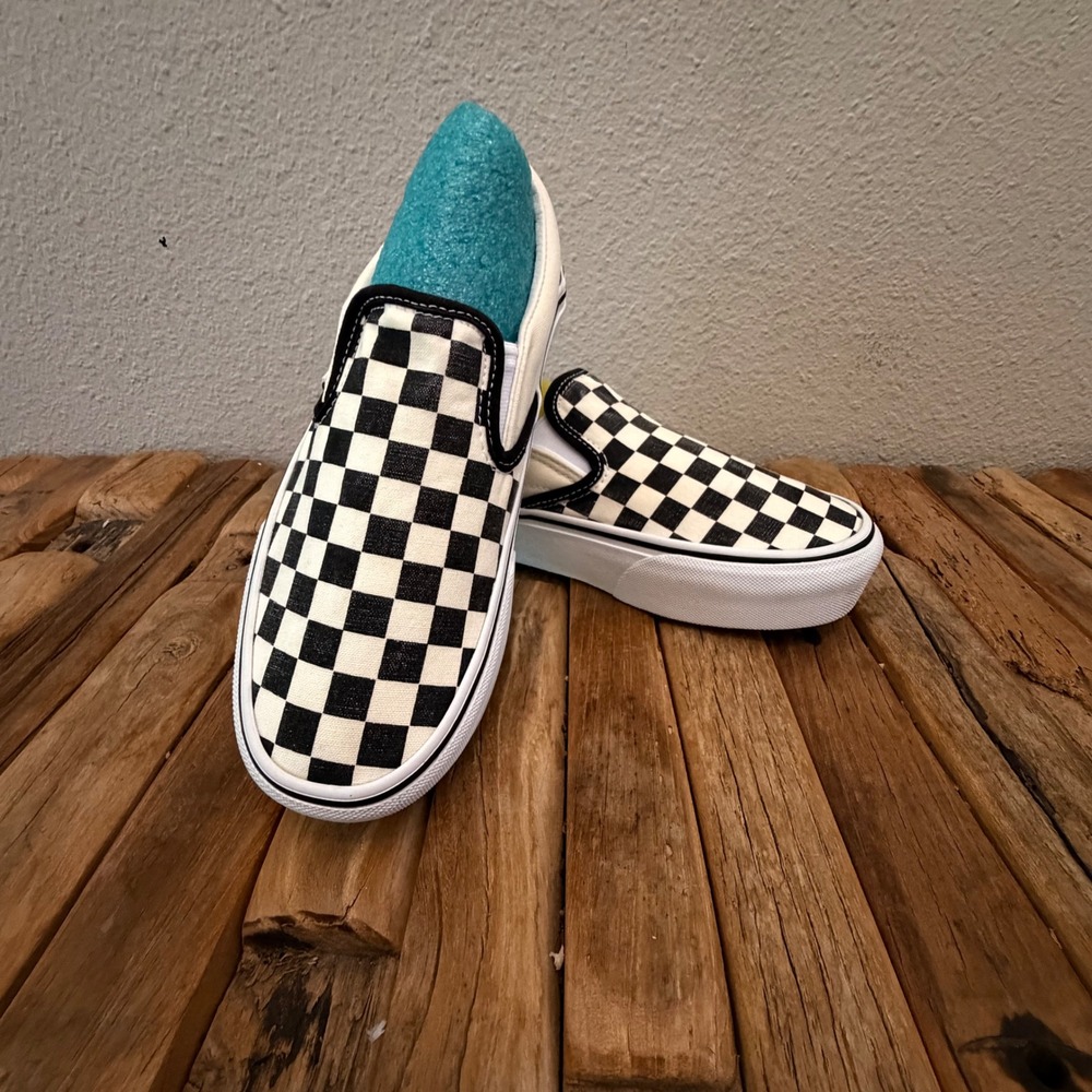 Vans Slip-On Platform 7.0 Black White Checkerboard Canvas Sneakers